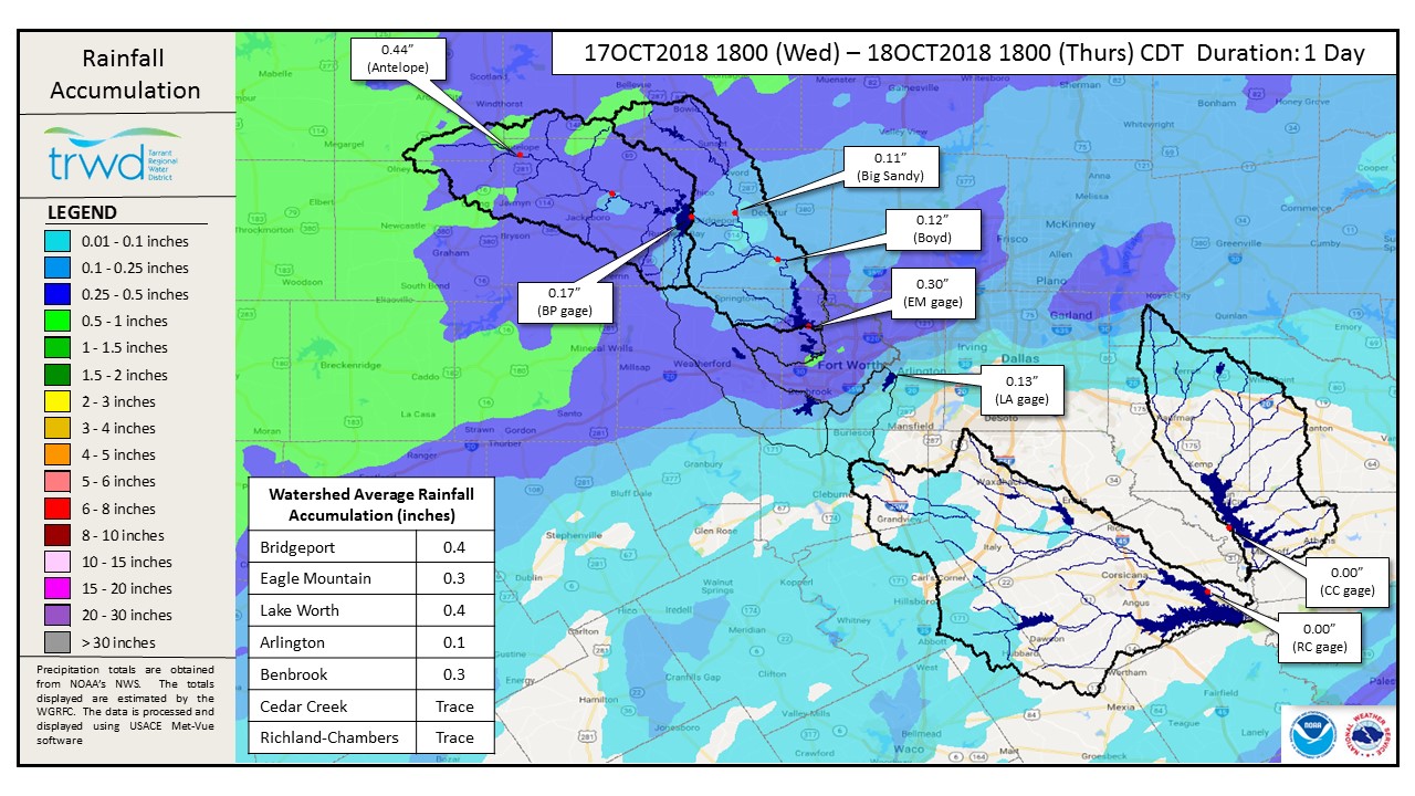 Rainfall Accumulation Map TRWD