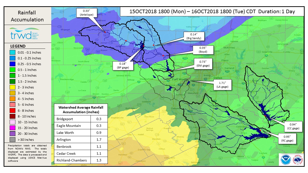 Rainfall Accumulation Map TRWD