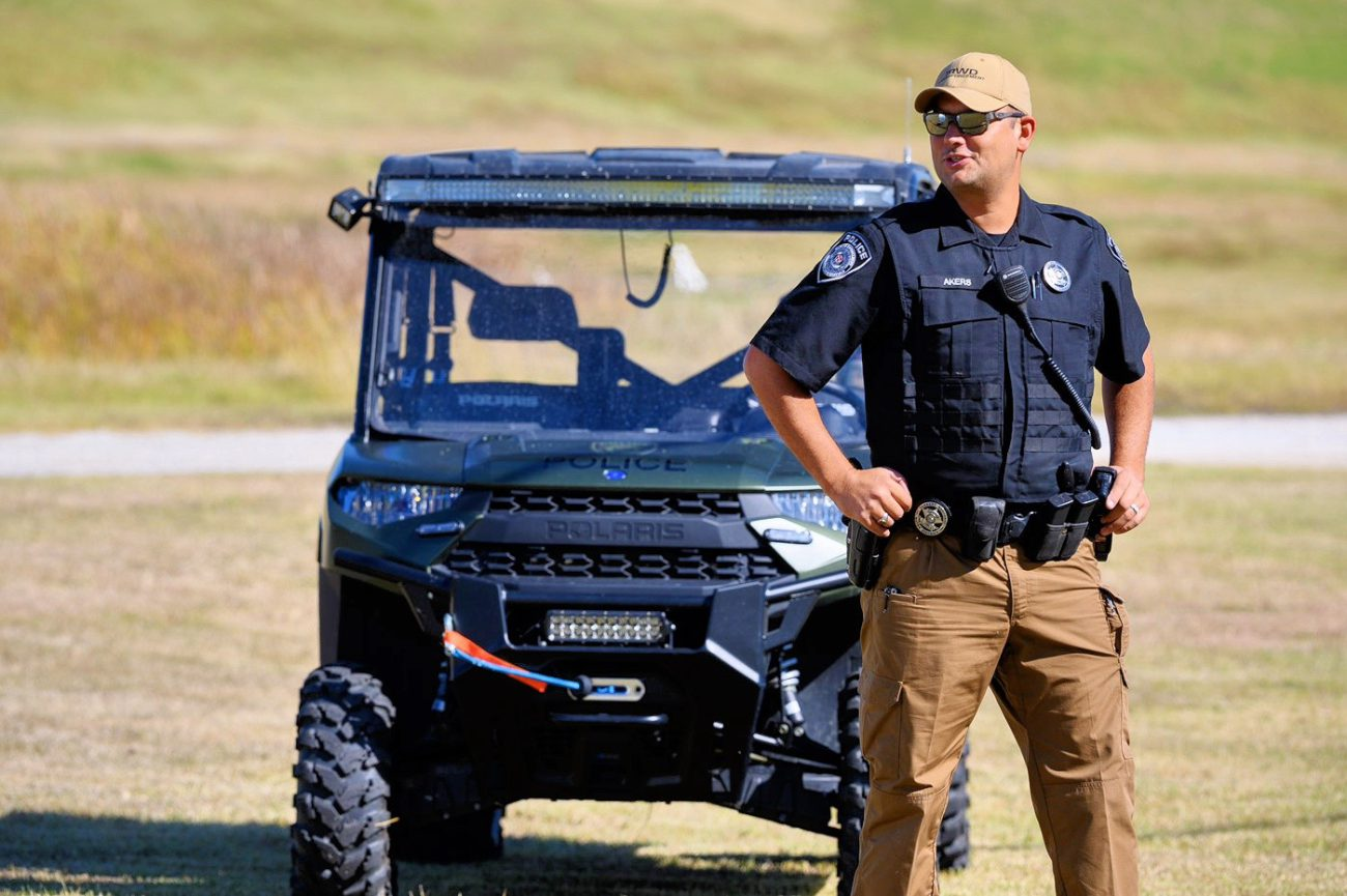 TRWD police sergeant Chris Akers mixes serious business with a little fun and a true sense of community